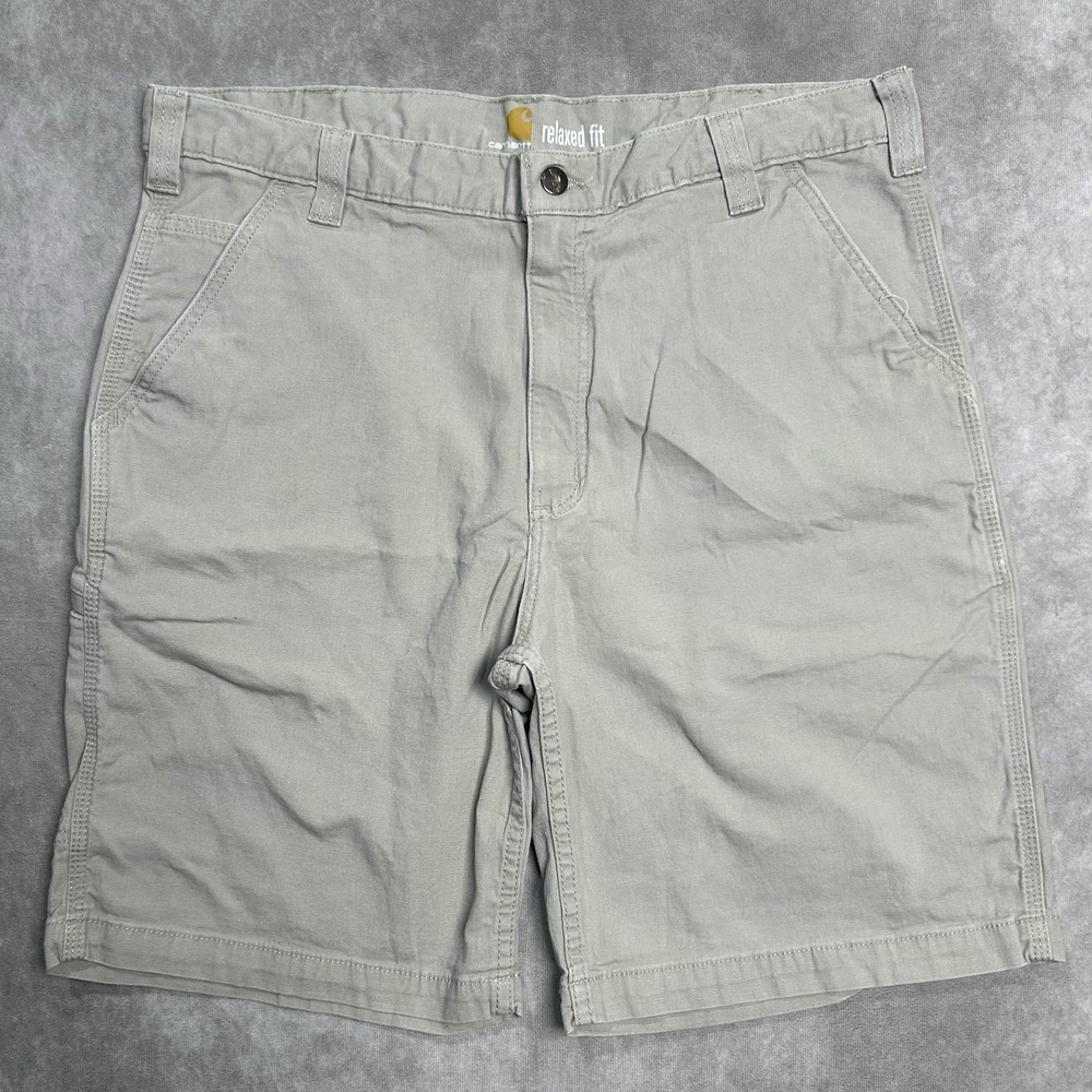 Carhartt Relaxed Fit Ripstop Work Shorts Beige Brown Size 38 Utility